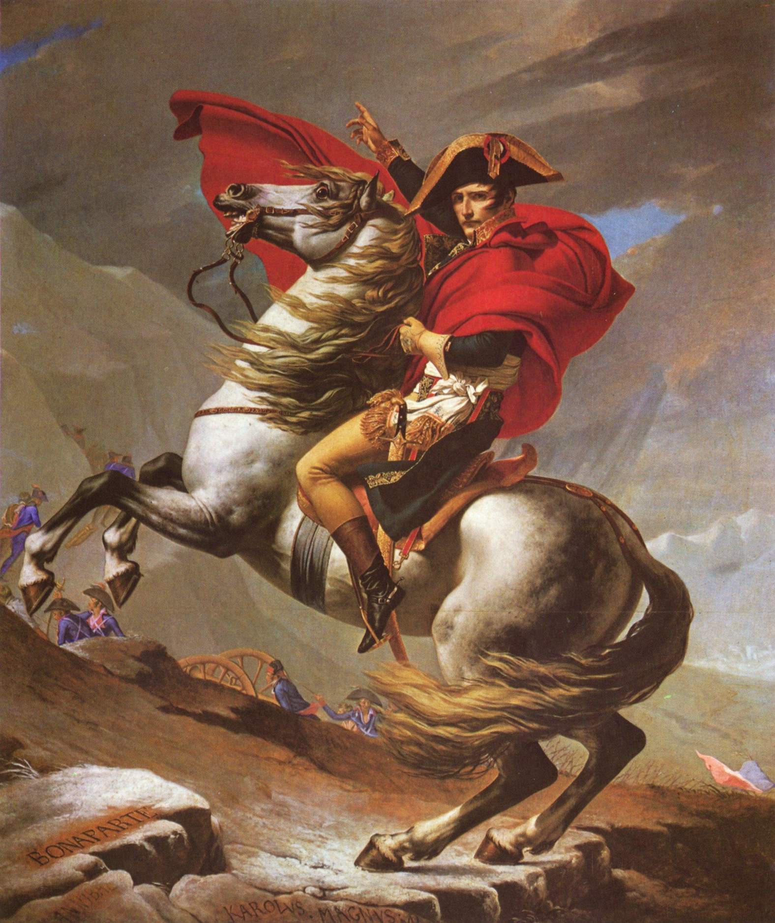 Napoleón cruzando los Alpes, óleo de Jacques-Louis David